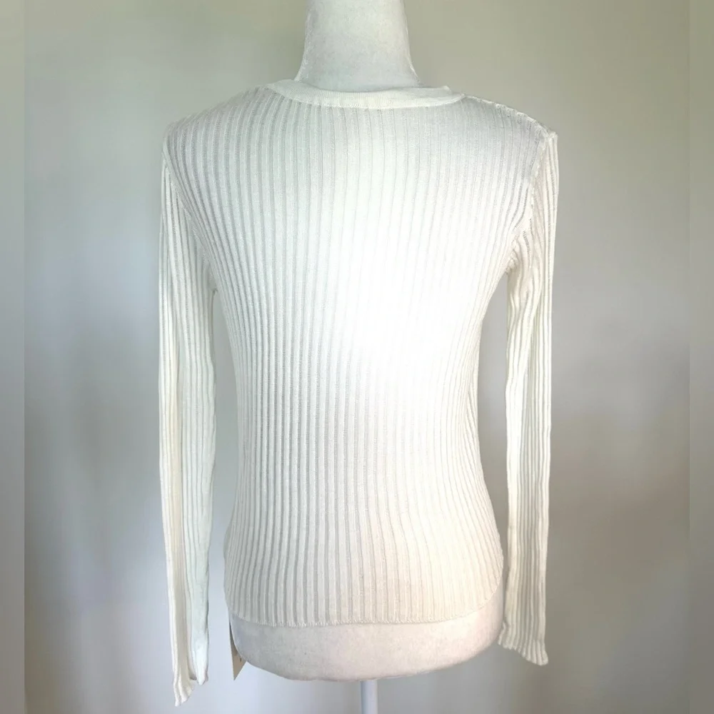 NWT Commense See Through Ribbed Knit Mesh Top - Picture 8 of 16